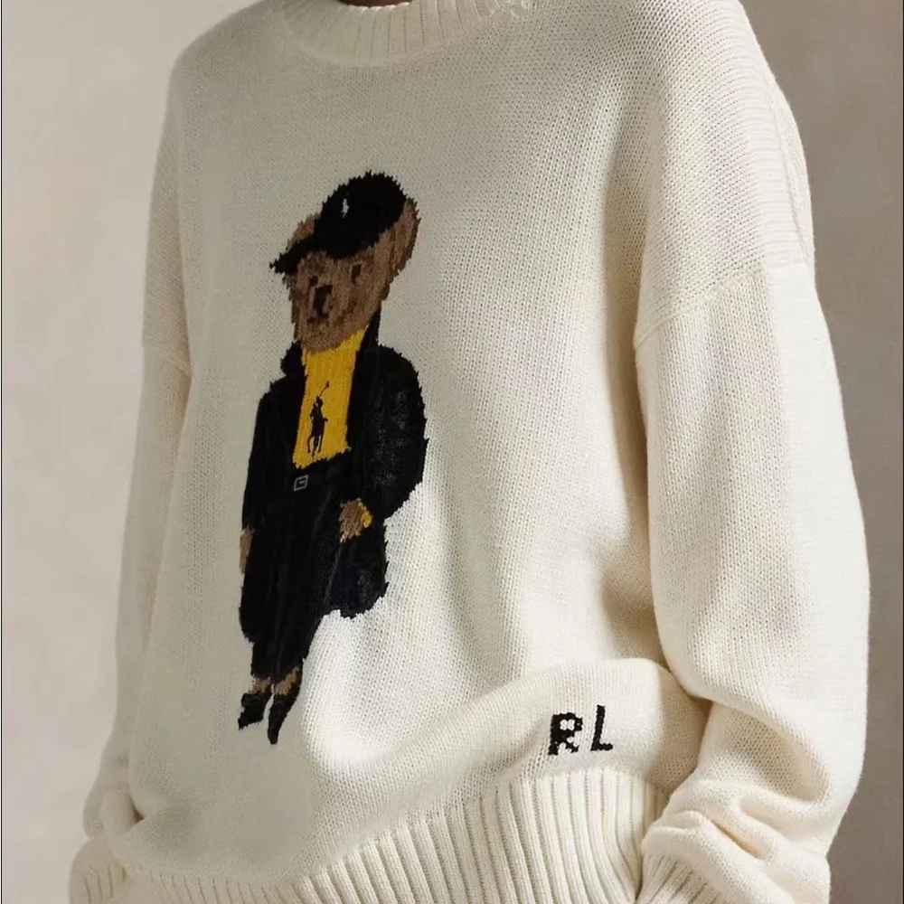 Polo Ralph Lauren Cream Sweater with Bear Motif - Picture 5 of 7